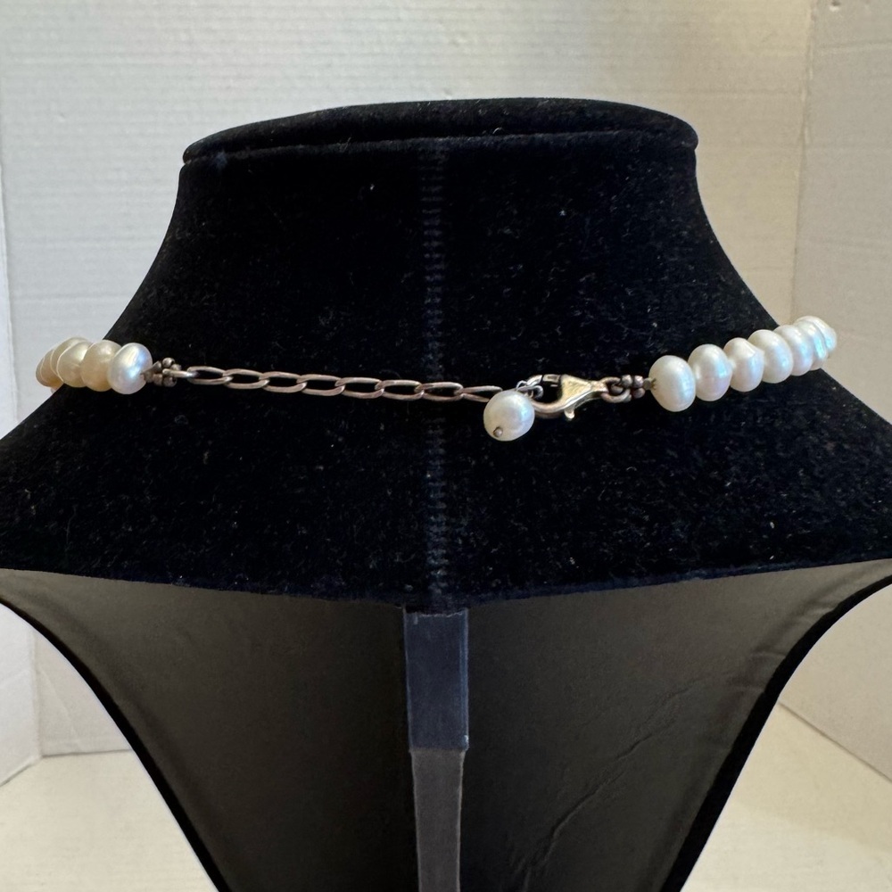 925 Sterling Silver Fresh Water Cultured Pearl Necklace 8 mm Elegant Timeless - Picture 6 of 16